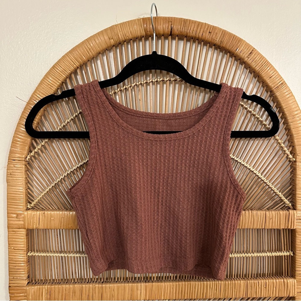 Waffle Cropped Tank Top